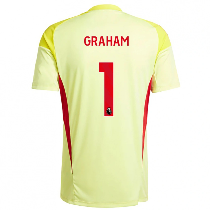 Danxen Criança Ally Graham #1 Amarelo Claro Laranja Camisola Guarda-Redes 2025/26 Camisa Brasil