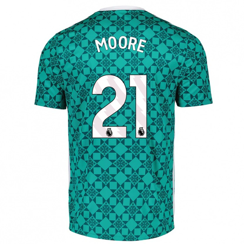 Danxen Criança Simon Moore #21 Verde Branco Camisola Guarda-Redes 2025/26 Camisa Brasil