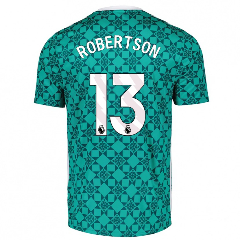Danxen Criança Finley Robertson #13 Verde Branco Camisola Guarda-Redes 2025/26 Camisa Brasil