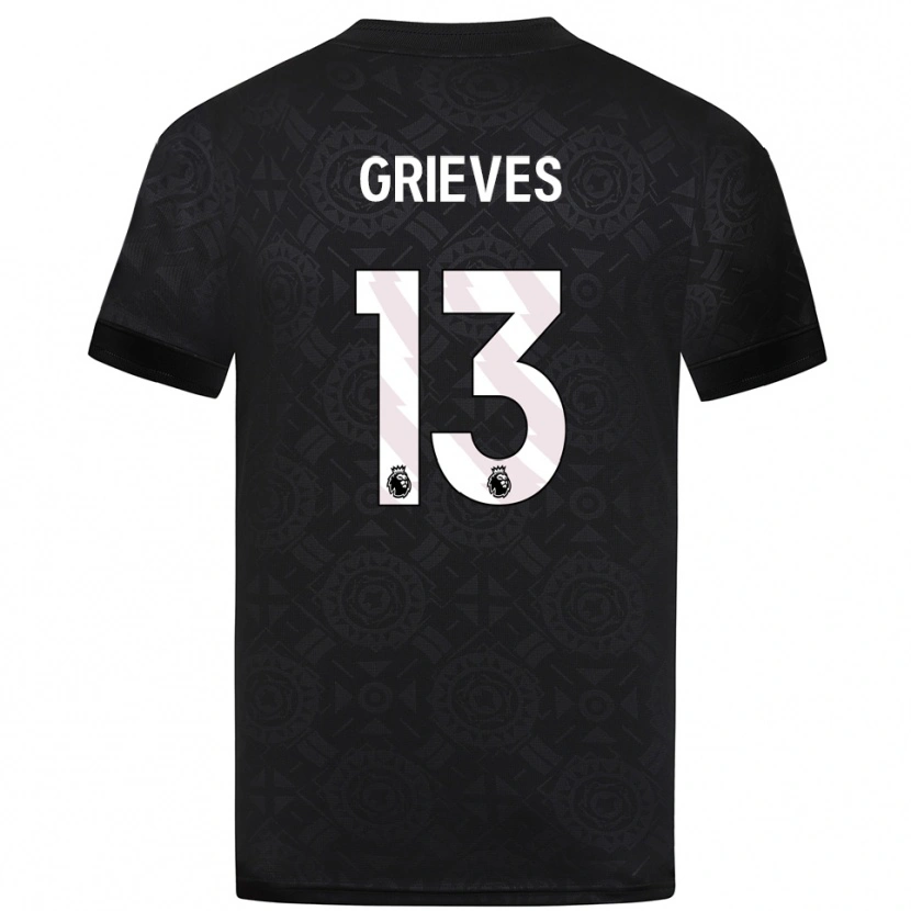 Danxen Criança Xander Grieves #13 Preto Branco Camisola Guarda-Redes 2025/26 Camisa Brasil