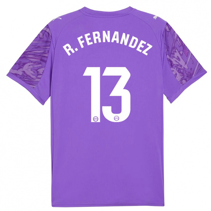 Danxen Criança Raúl Fernández #13 Roxo Branco Camisola Guarda-Redes 2025/26 Camisa Brasil