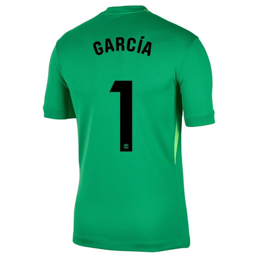 Danxen Criança Joan García #1 Verde Preto Camisola Guarda-Redes 2025/26 Camisa Brasil