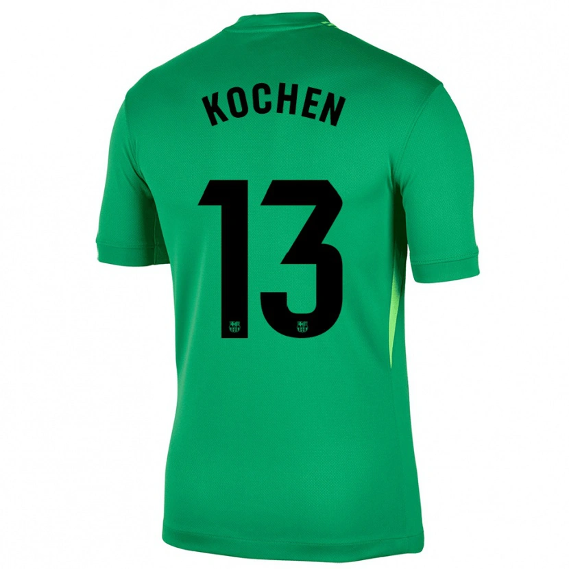 Danxen Criança Diego Kochen #13 Verde Preto Camisola Guarda-Redes 2025/26 Camisa Brasil