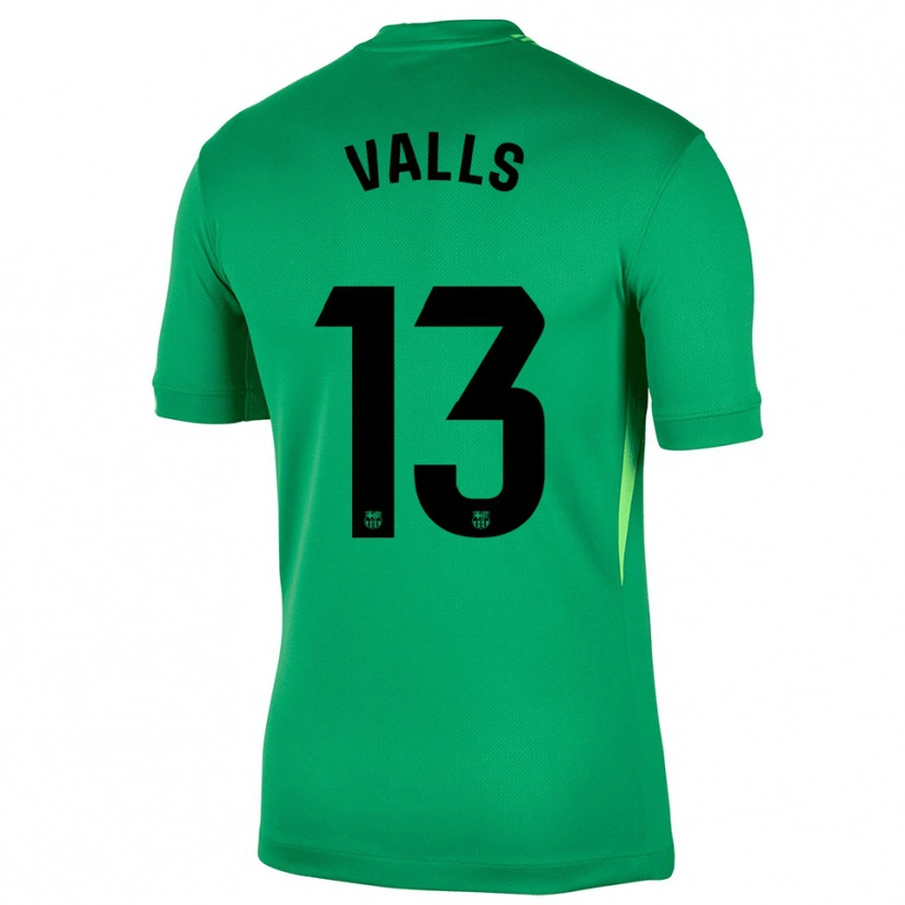 Danxen Criança Gerard Valls #13 Verde Preto Camisola Guarda-Redes 2025/26 Camisa Brasil