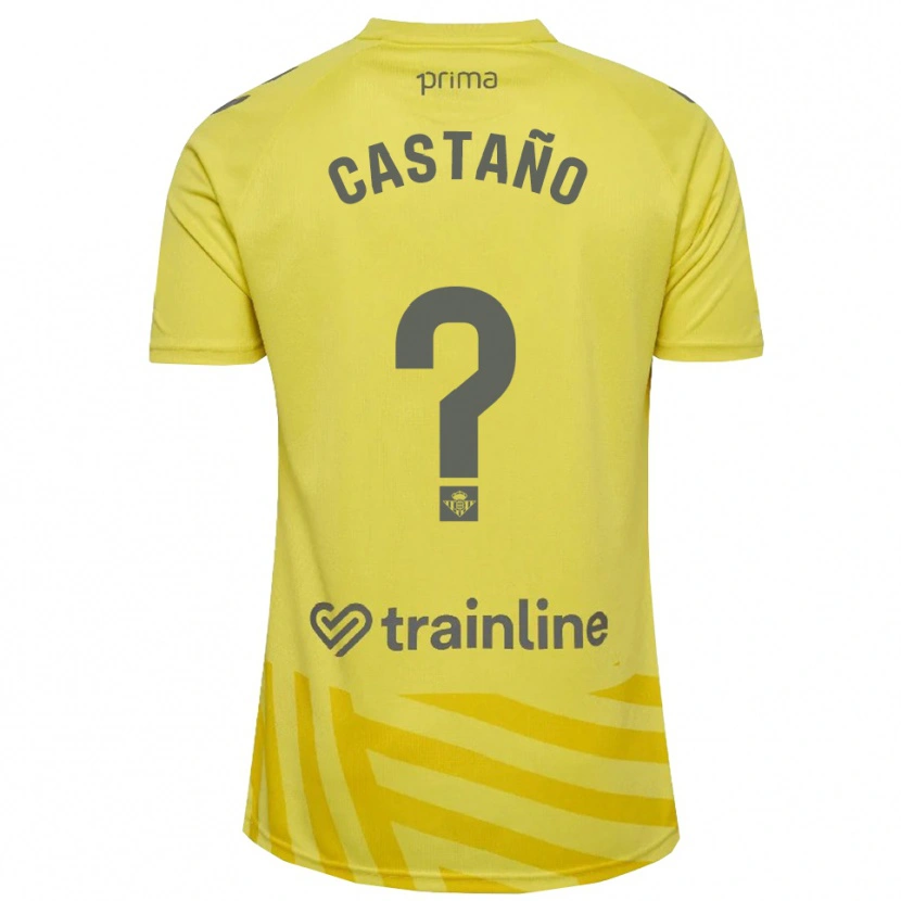 Danxen Criança Jesús Castaño #0 Amarelo Cinza Camisola Guarda-Redes 2025/26 Camisa Brasil