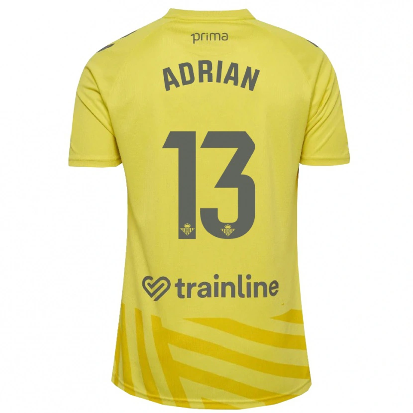Danxen Criança Adrián #13 Amarelo Cinza Camisola Guarda-Redes 2025/26 Camisa Brasil