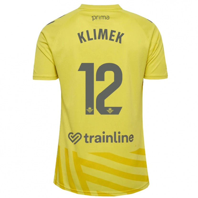 Danxen Criança Bruno Klimek #12 Amarelo Cinza Camisola Guarda-Redes 2025/26 Camisa Brasil