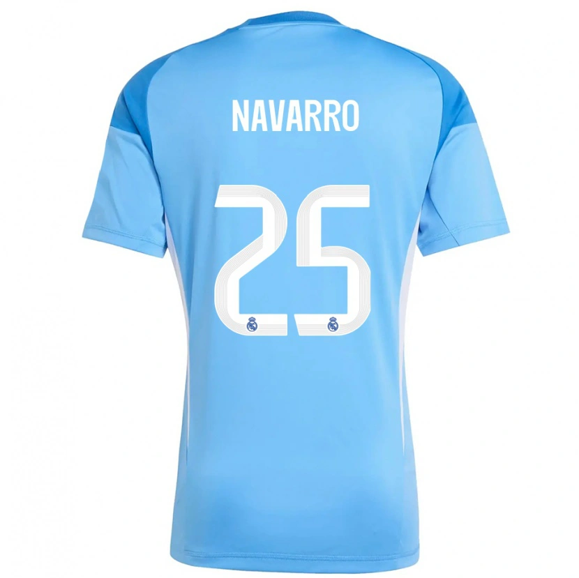 Danxen Criança Javier Navarro #25 Azul Céu Branco Camisola Guarda-Redes 2025/26 Camisa Brasil