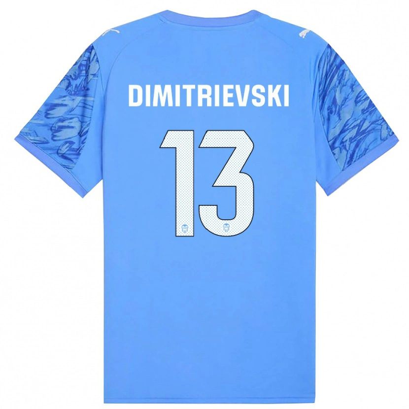 Danxen Criança Stole Dimitrievski #13 Azul Branco Camisola Guarda-Redes 2025/26 Camisa Brasil