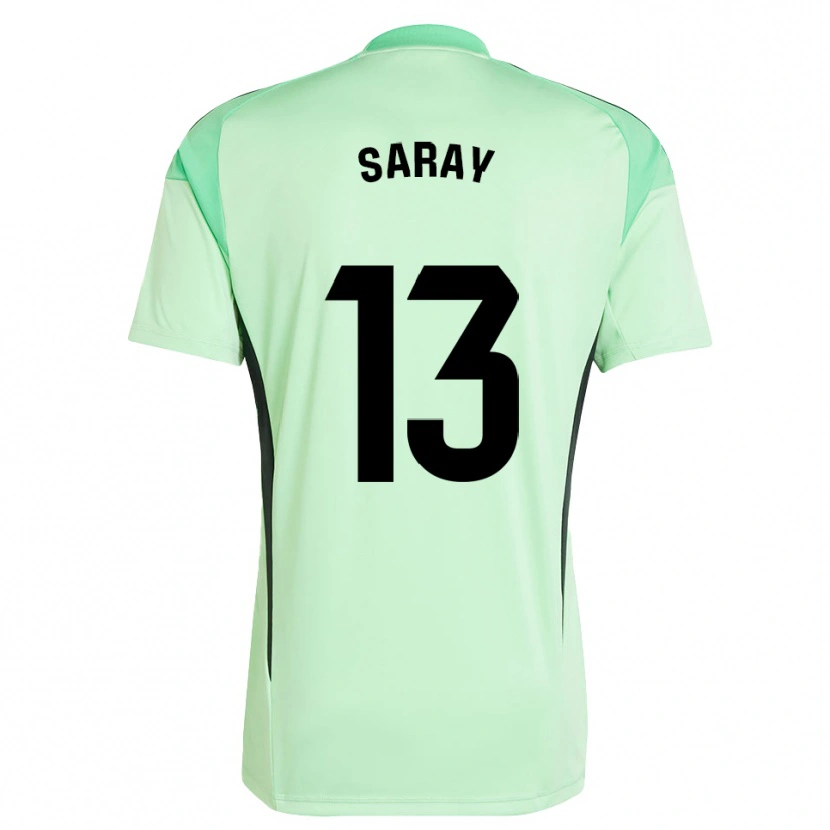 Danxen Criança Saray Vázquez Alonso #13 Verde Claro Preto Camisola Guarda-Redes 2025/26 Camisa Brasil