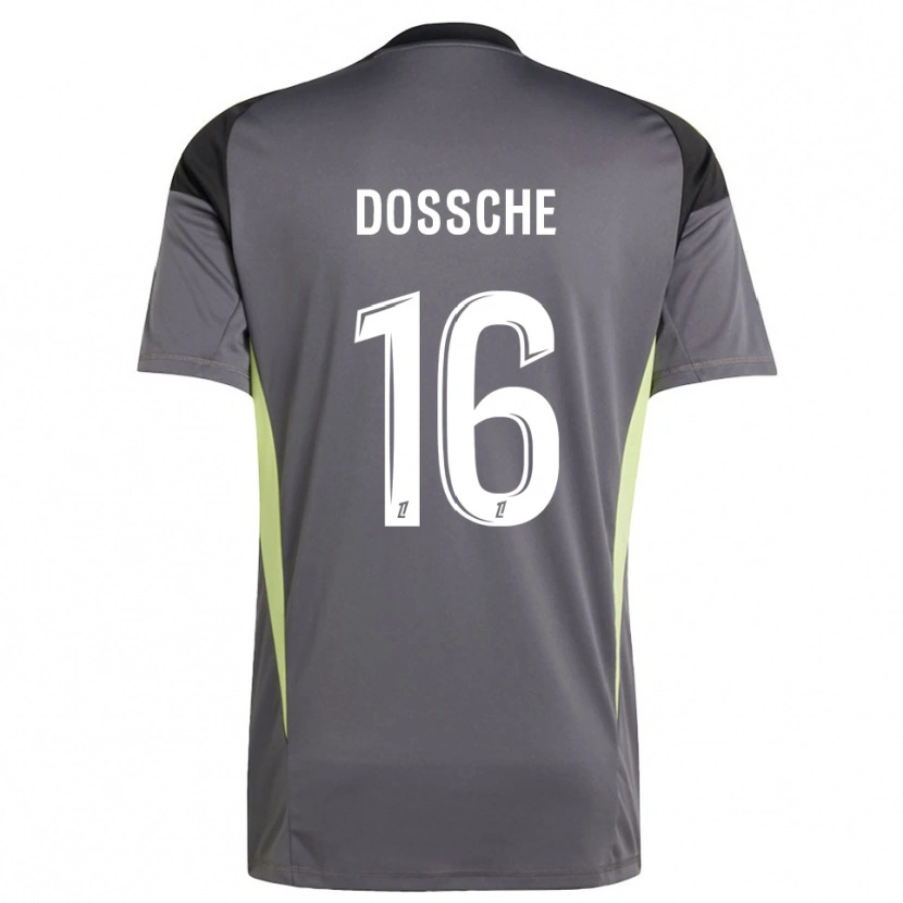 Danxen Criança Marvin Dossche #16 Cinza Escuro Verde Camisola Guarda-Redes 2025/26 Camisa Brasil