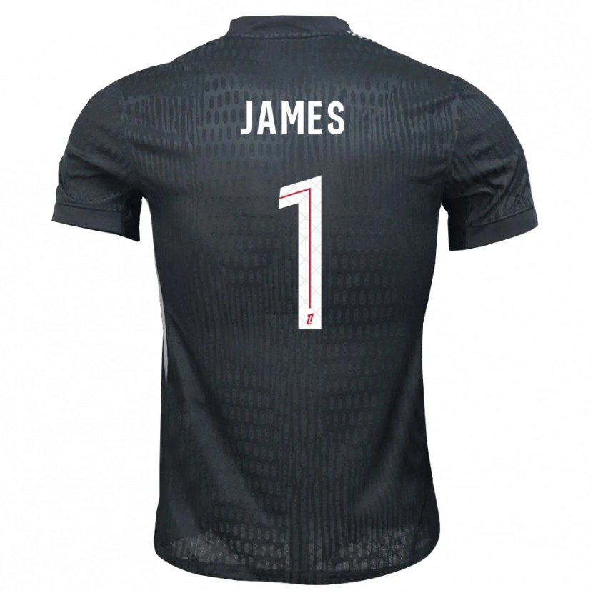 Danxen Criança Martin James #1 Cinza Escuro Preto Camisola Guarda-Redes 2025/26 Camisa Brasil