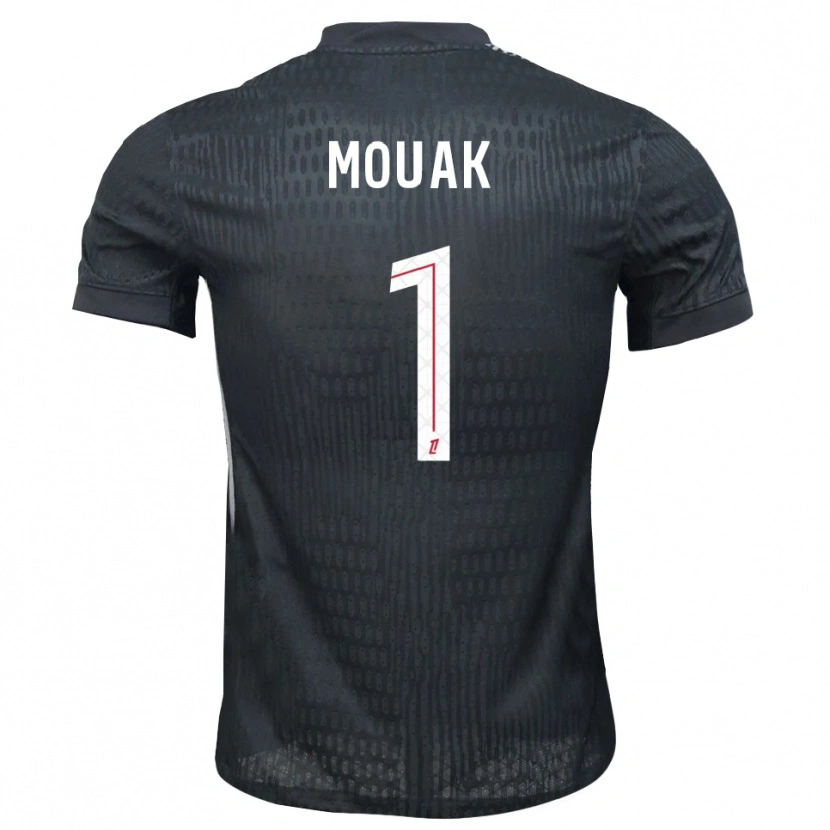 Danxen Criança Adam Mouak #1 Cinza Escuro Preto Camisola Guarda-Redes 2025/26 Camisa Brasil