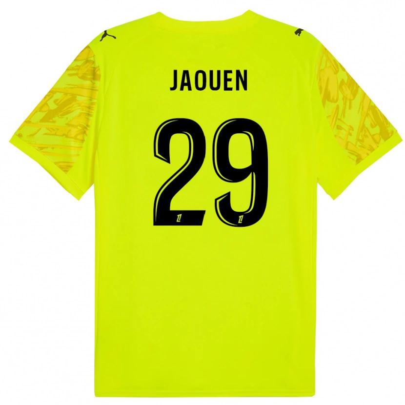 Danxen Criança Ewen Jaouen #29 Verde Fluorescente Amarelo Camisola Guarda-Redes 2025/26 Camisa Brasil