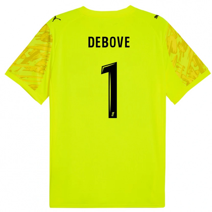 Danxen Criança Maxime Debove #1 Verde Fluorescente Amarelo Camisola Guarda-Redes 2025/26 Camisa Brasil