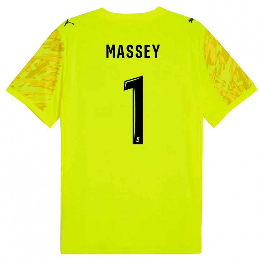 Danxen Criança Kayza Massey #1 Verde Fluorescente Amarelo Camisola Guarda-Redes 2025/26 Camisa Brasil