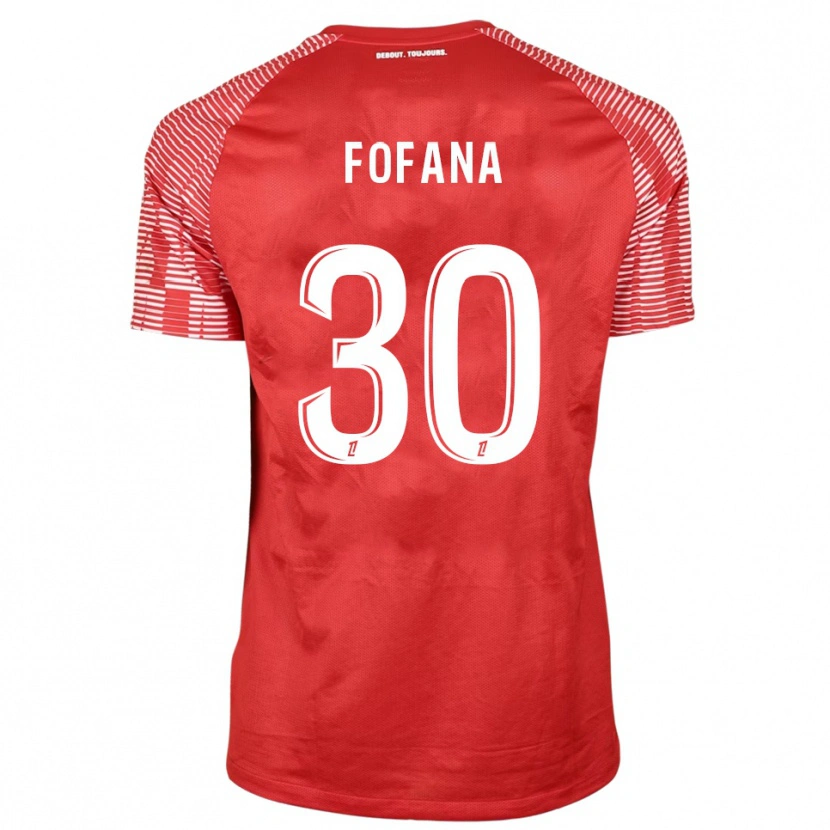 Danxen Criança Yahia Fofana #30 Vermelho Branco Camisola Guarda-Redes 2025/26 Camisa Brasil