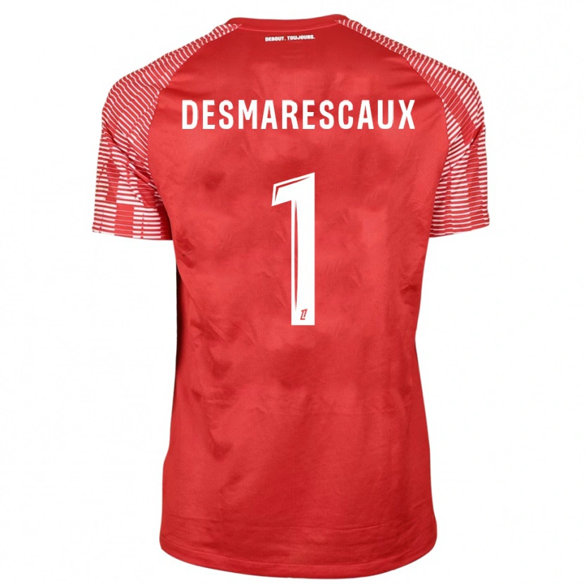 Danxen Criança Émile Desmarescaux #1 Vermelho Branco Camisola Guarda-Redes 2025/26 Camisa Brasil