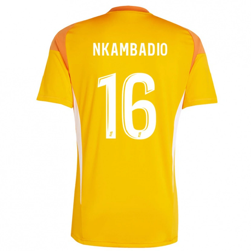 Danxen Criança Obed Nkambadio #16 Laranja Claro Branco Camisola Guarda-Redes 2025/26 Camisa Brasil
