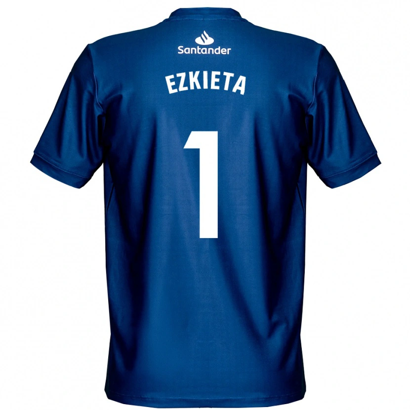 Danxen Criança Jokin Ezkieta #1 Azul Real Branco Camisola Guarda-Redes 2025/26 Camisa Brasil