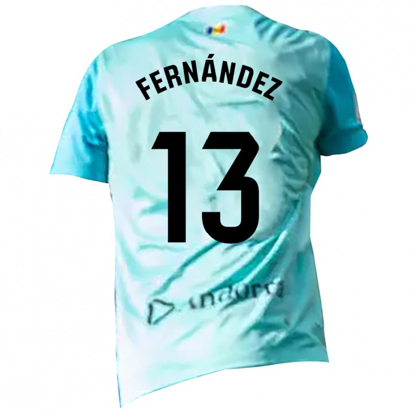 Danxen Criança Ferran Fernández #13 Ciano Preto Camisola Guarda-Redes 2025/26 Camisa Brasil