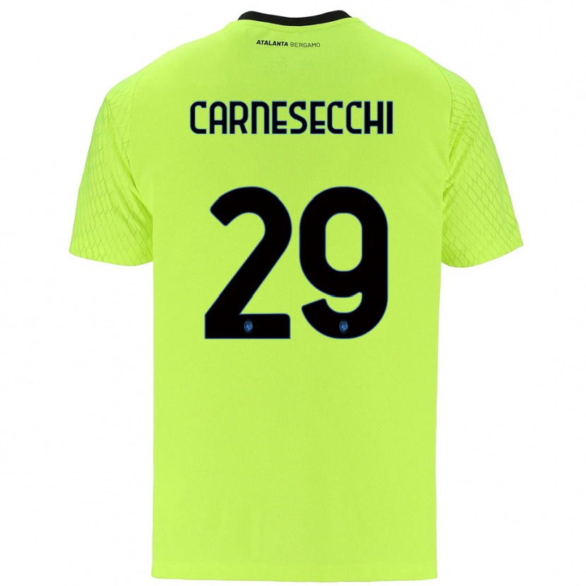 Danxen Criança Marco Carnesecchi #29 Verde Amarelo Vermelho Camisola Guarda-Redes 2025/26 Camisa Brasil