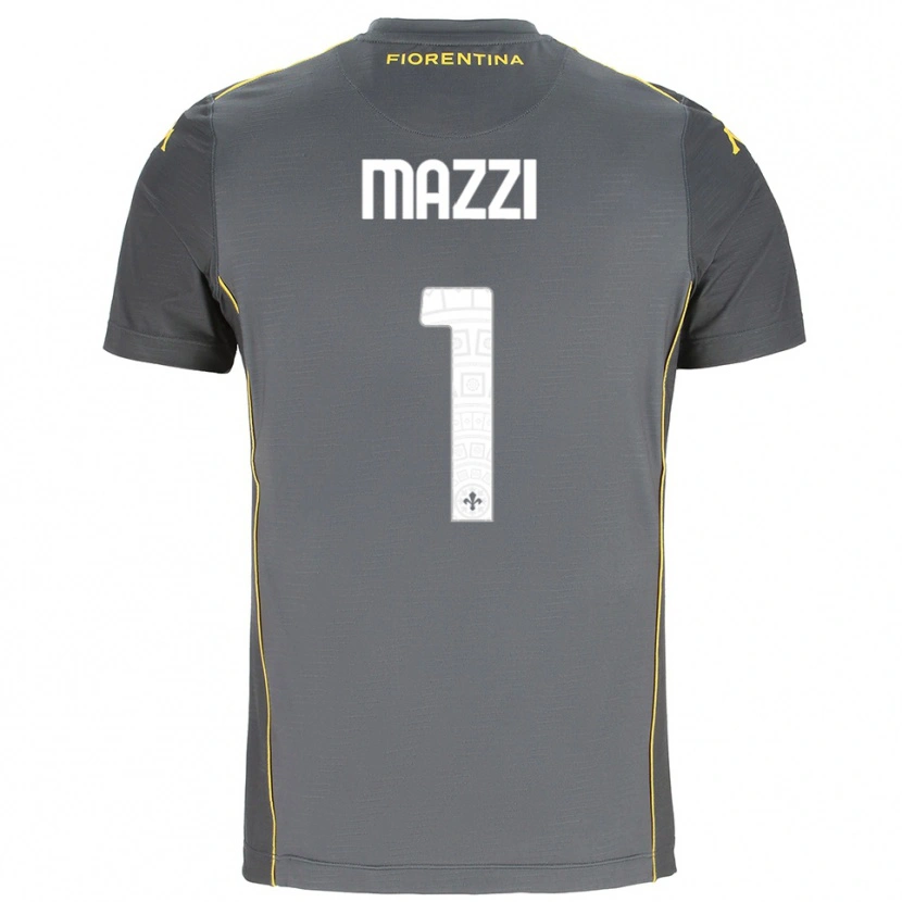 Danxen Criança Tommaso Mazzi #1 Cinza Escuro Amarelo Camisola Guarda-Redes 2025/26 Camisa Brasil