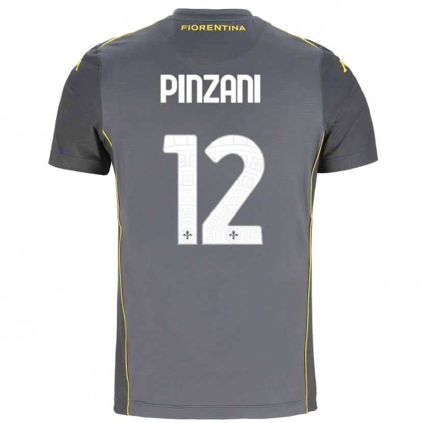 Danxen Criança Lorenzo Pinzani #12 Cinza Escuro Amarelo Camisola Guarda-Redes 2025/26 Camisa Brasil