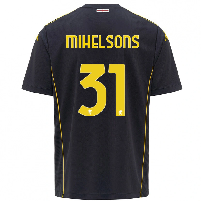 Danxen Criança Rendijs Mihelsons #31 Preto Amarelo Camisola Guarda-Redes 2025/26 Camisa Brasil