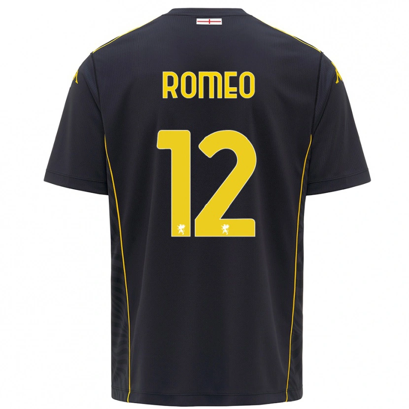Danxen Criança Emanuele Romeo #12 Preto Amarelo Camisola Guarda-Redes 2025/26 Camisa Brasil