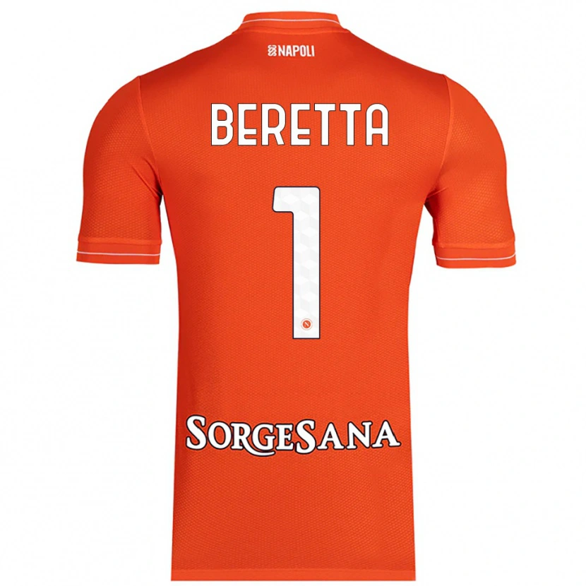 Danxen Criança Beatrice Beretta #1 Laranja Vermelho Branco Camisola Guarda-Redes 2025/26 Camisa Brasil