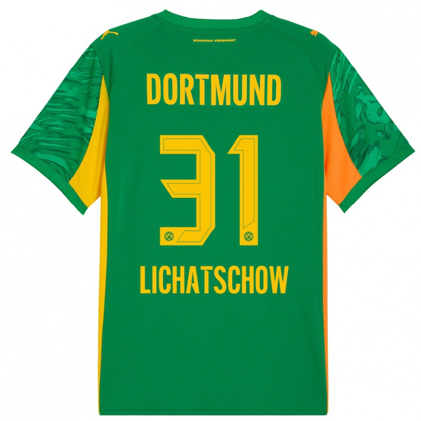 Danxen Criança Deniese Lichatschow #31 Verde Laranja Camisola Guarda-Redes 2025/26 Camisa Brasil