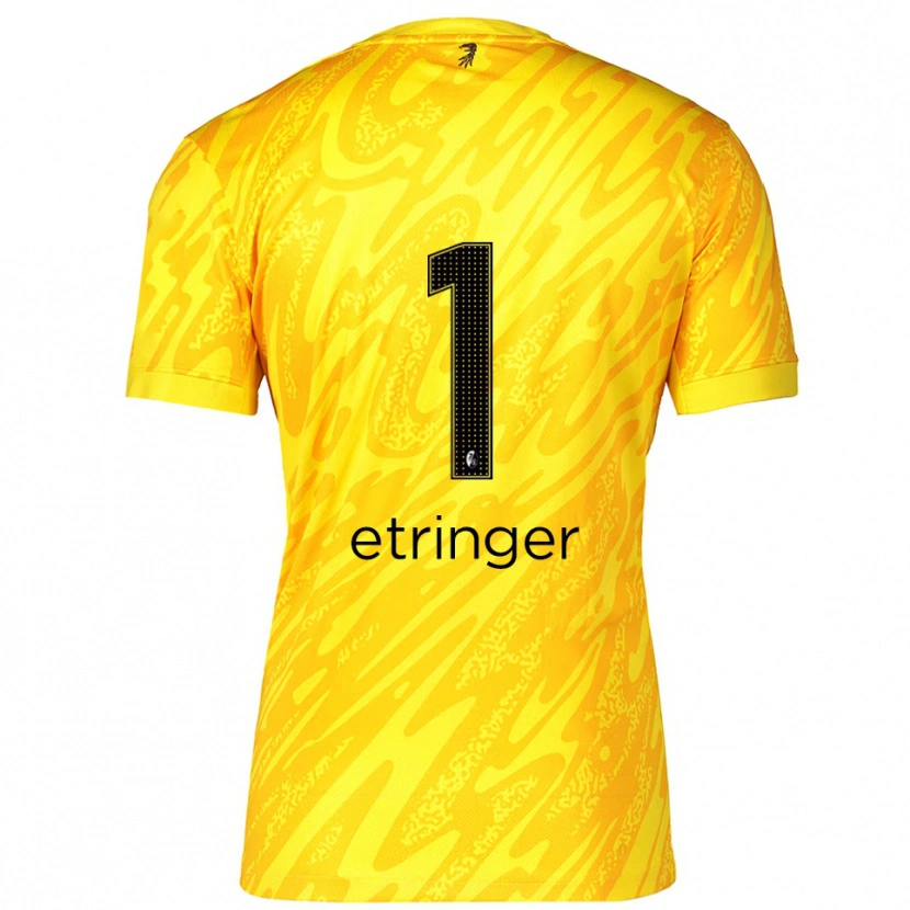 Danxen Criança Elias Etringer #1 Preto Amarelo Camisola Guarda-Redes 2025/26 Camisa Brasil