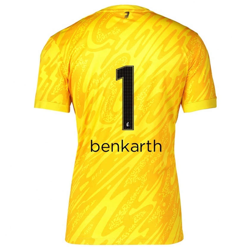 Danxen Criança Laura Benkarth #1 Preto Amarelo Camisola Guarda-Redes 2025/26 Camisa Brasil