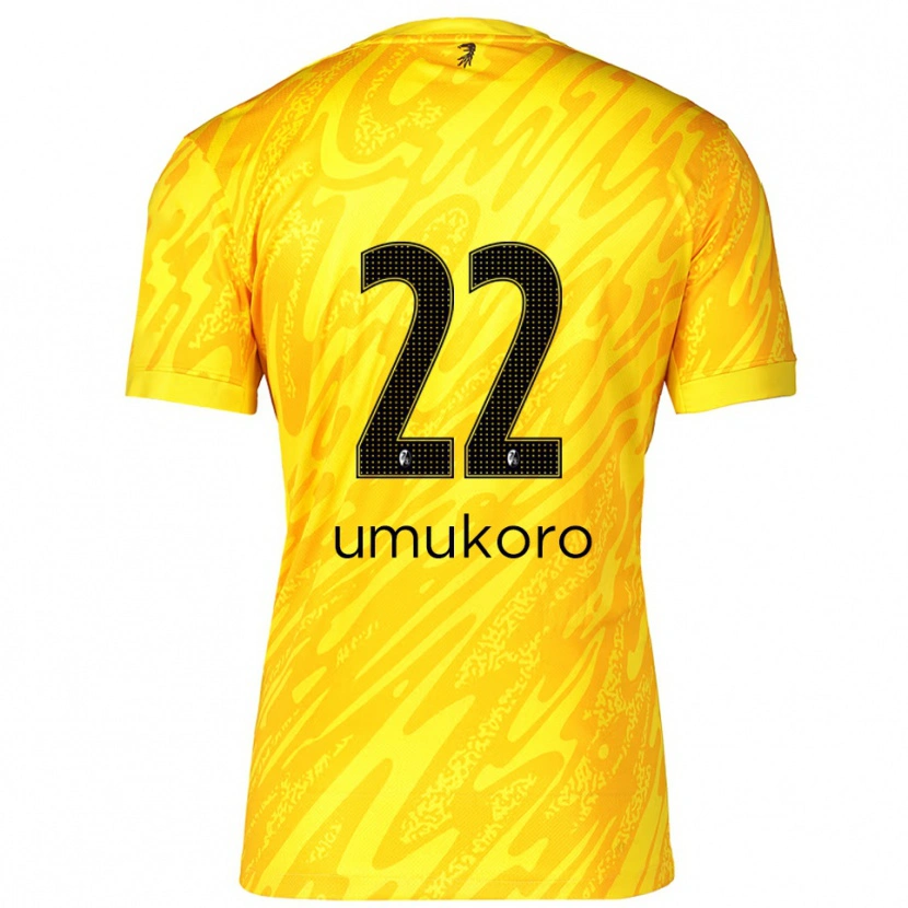 Danxen Criança Jayden Umukoro #22 Preto Amarelo Camisola Guarda-Redes 2025/26 Camisa Brasil
