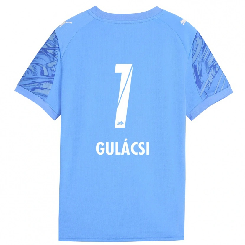 Danxen Criança Péter Gulácsi #1 Azul Real Vermelho Camisola Guarda-Redes 2025/26 Camisa Brasil