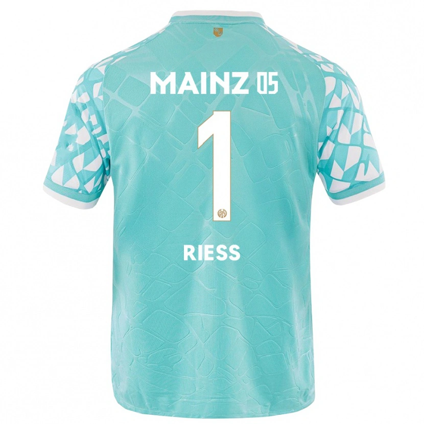 Danxen Criança Lasse Rieß #1 Branco Turquesa Camisola Guarda-Redes 2025/26 Camisa Brasil