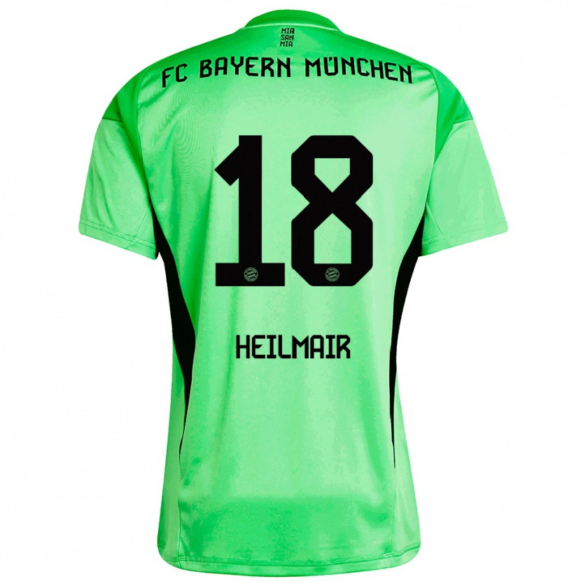 Danxen Criança Hannes Heilmair #18 Verde Amarelo Primavera Médio Camisola Guarda-Redes 2025/26 Camisa Brasil