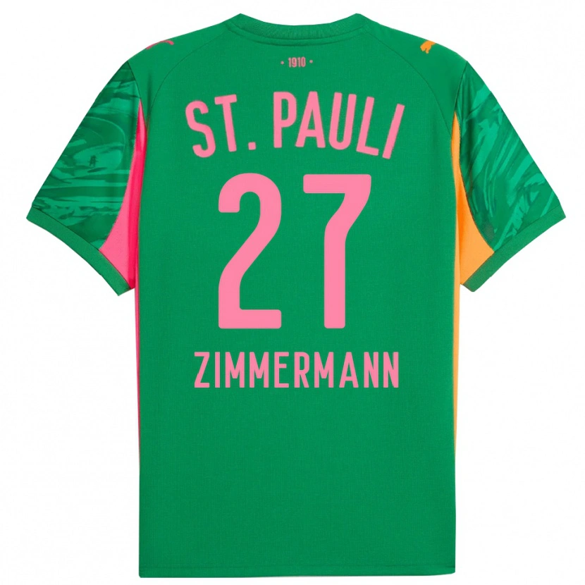 Danxen Criança Tara Zimmermann #27 Rosa Laranja Verde Camisola Guarda-Redes 2025/26 Camisa Brasil