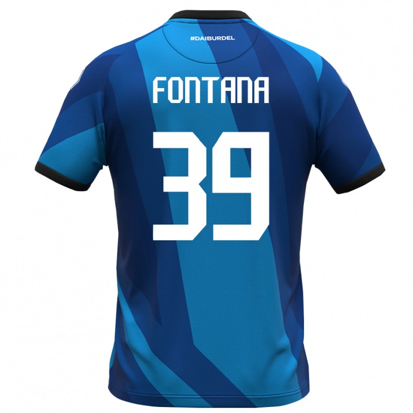 Danxen Criança Niccolò Fontana #39 Azul Real Laranja Camisola Guarda-Redes 2025/26 Camisa Brasil