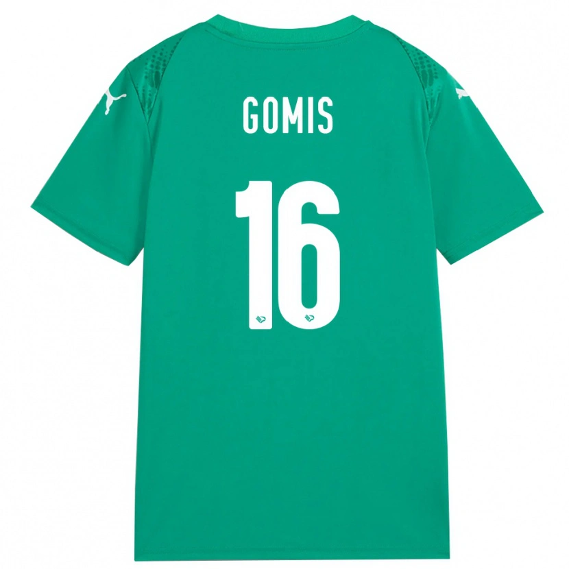 Danxen Criança Alfred Gomis #16 Verde Mar Branco Camisola Guarda-Redes 2025/26 Camisa Brasil