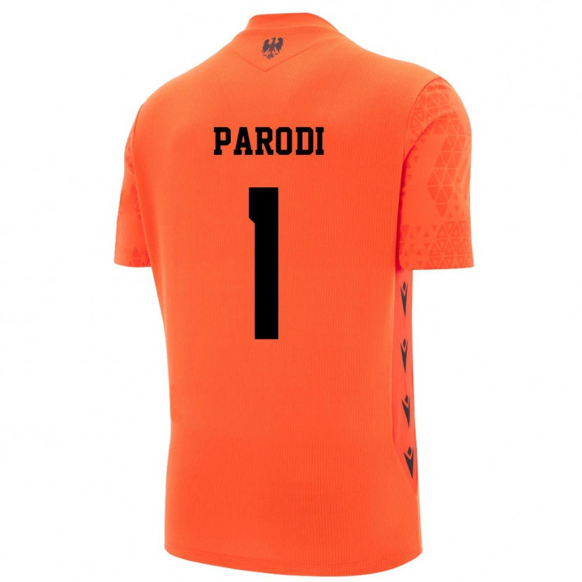 Danxen Criança Alessio Parodi #1 Laranja Escuro Preto Camisola Guarda-Redes 2025/26 Camisa Brasil