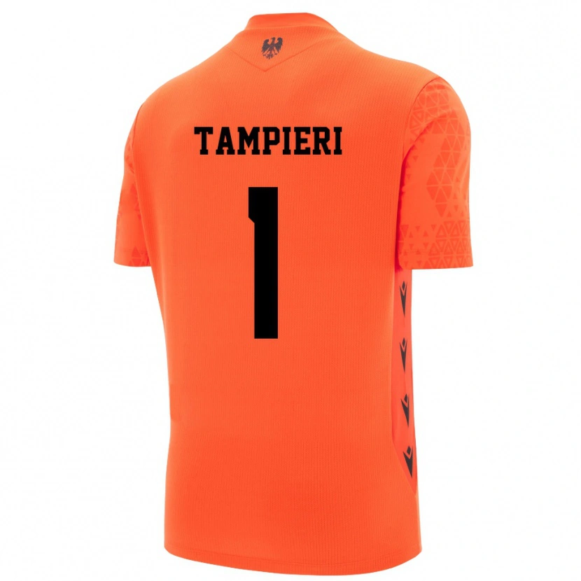 Danxen Criança Amanda Tampieri #1 Laranja Escuro Preto Camisola Guarda-Redes 2025/26 Camisa Brasil