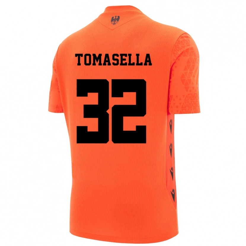 Danxen Criança Mattia Tomasella #32 Laranja Escuro Preto Camisola Guarda-Redes 2025/26 Camisa Brasil
