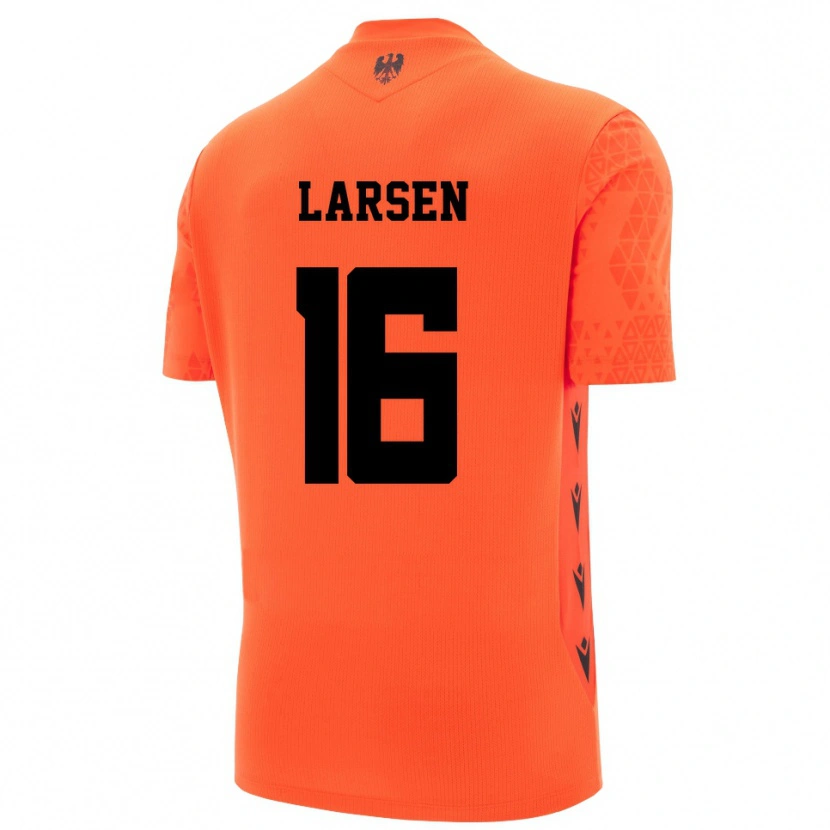 Danxen Criança Kathrine Østergaard Larsen #16 Laranja Escuro Preto Camisola Guarda-Redes 2025/26 Camisa Brasil
