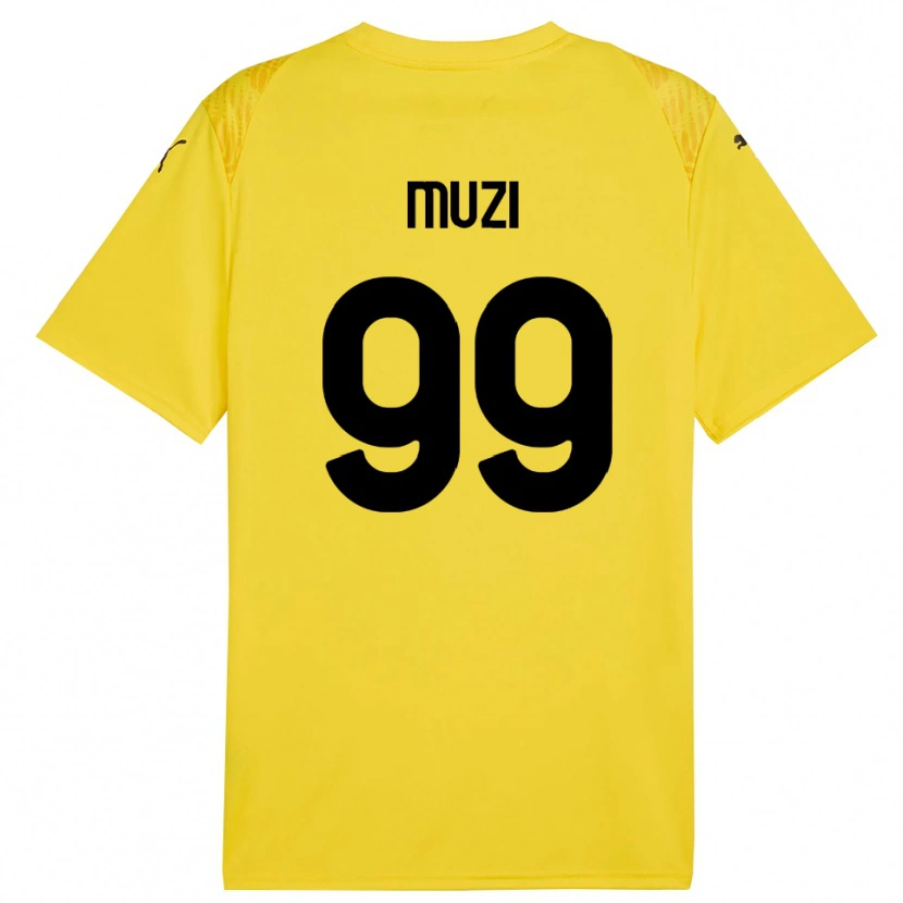 Danxen Criança Christian Muzi #99 Amarelo Preto Camisola Guarda-Redes 2025/26 Camisa Brasil