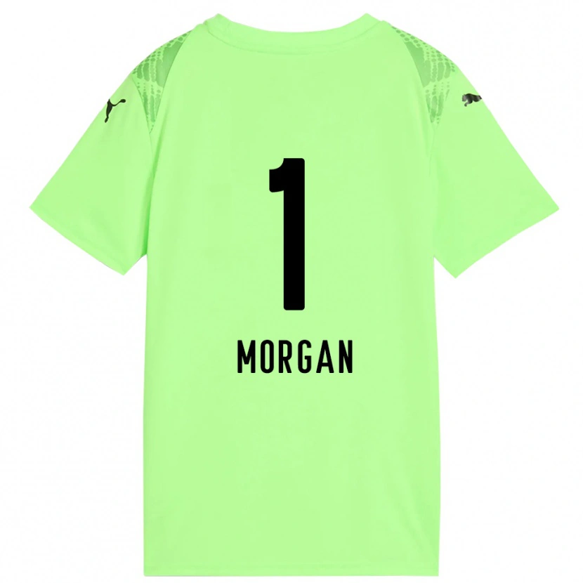 Danxen Criança Kevin Morgan #1 Preto Verde Pálido Camisola Guarda-Redes 2025/26 Camisa Brasil