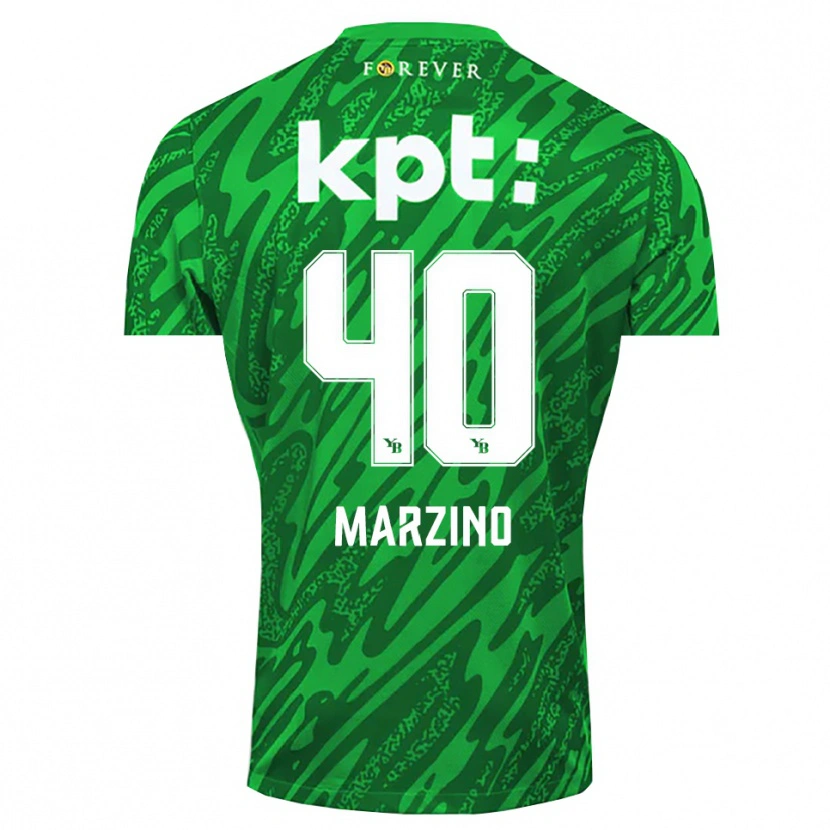Danxen Criança Dario Marzino #40 Branco Verde Camisola Guarda-Redes 2025/26 Camisa Brasil