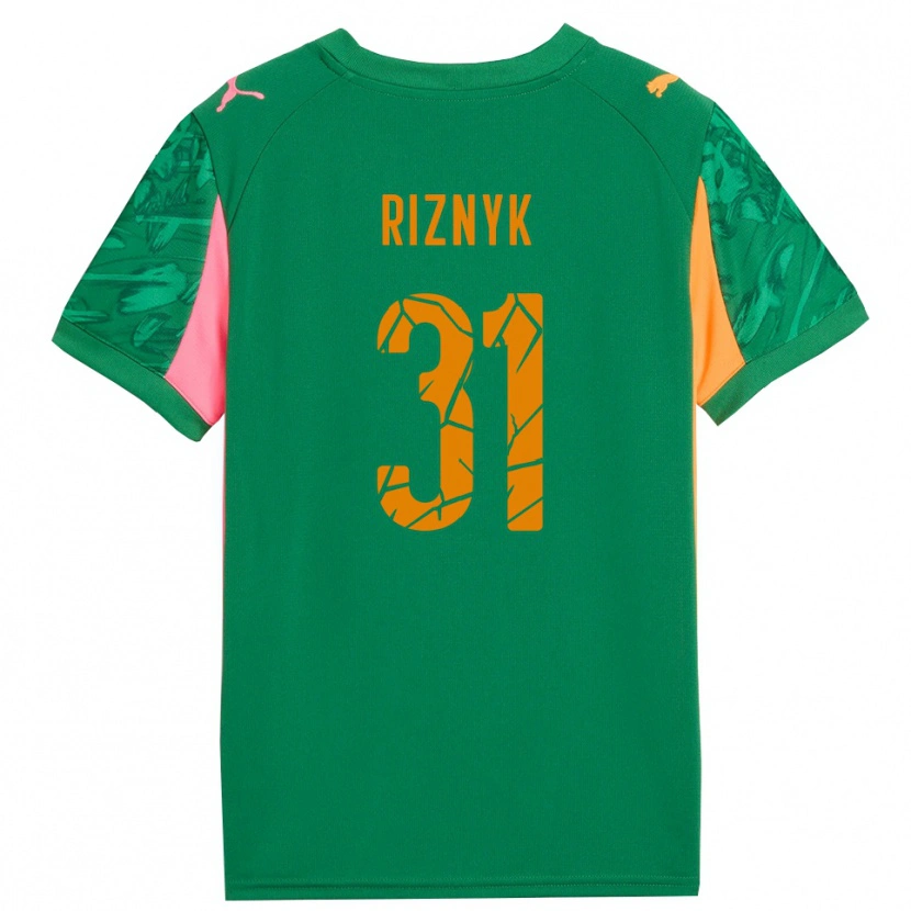 Danxen Criança Dmytro Riznyk #31 Rosa Laranja Verde Camisola Guarda-Redes 2025/26 Camisa Brasil