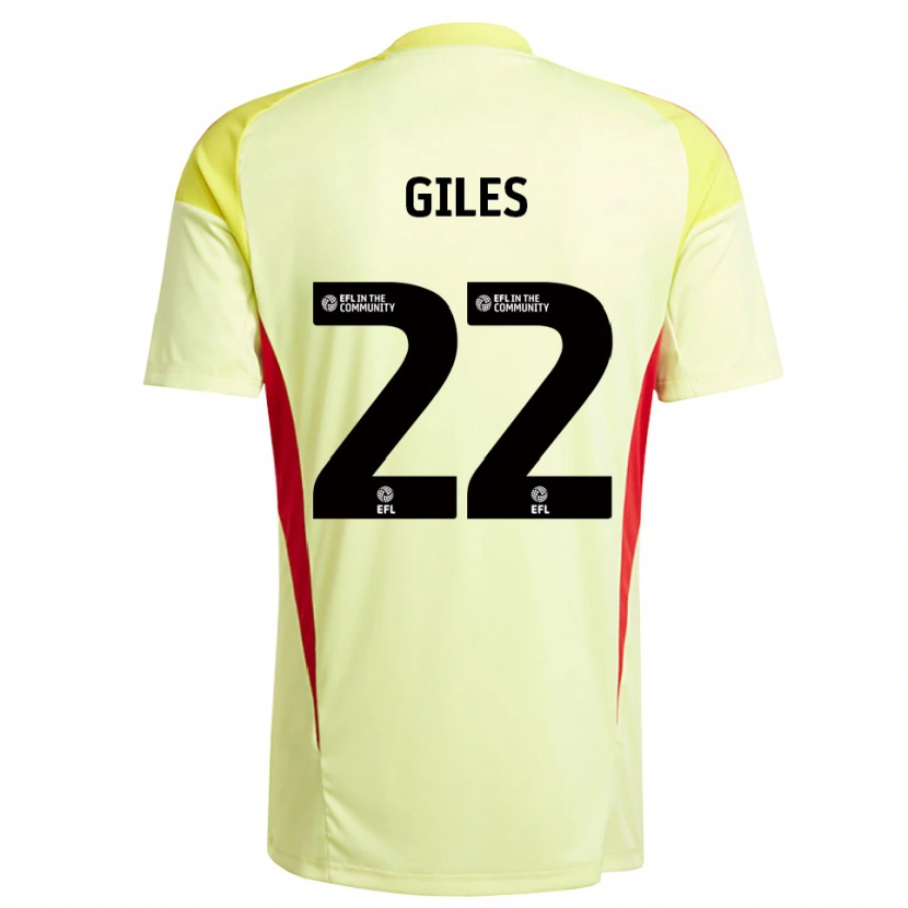 Danxen Criança Olivia Giles #22 Amarelo Claro Camisola Guarda-Redes 2025/26 Camisa Brasil